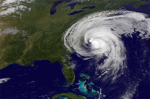 Nasa Observatory image of Hurricane Irene